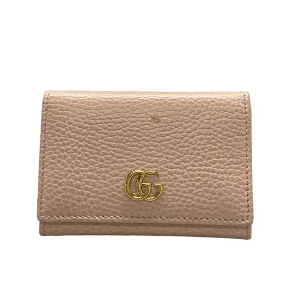 Auth GUCCI GG Marmont 474748 Light Pink Leather - Business Card Holder - Picture 1 of 7